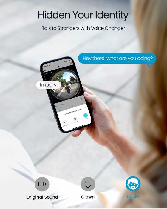 ieGeek безжичен видео звънец,AI детектор на движение,2.4GHz WiFi,Alexa