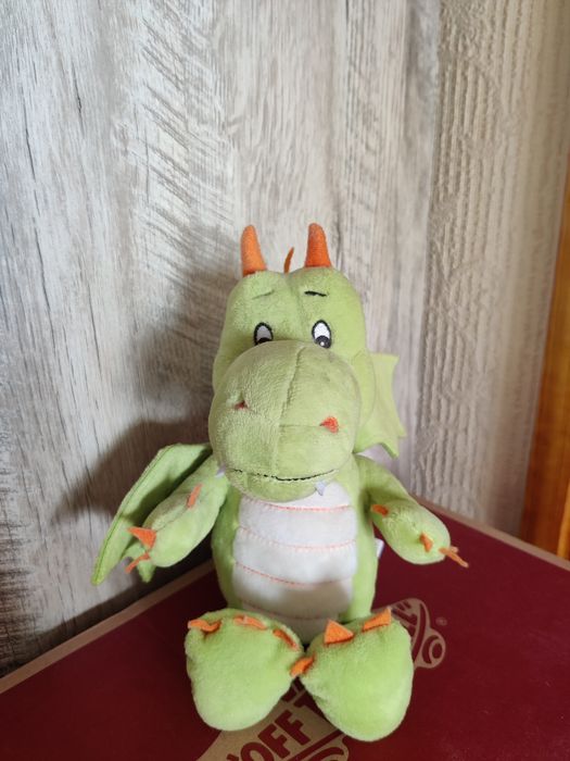 Мягкая игрушка зеленый дракон kinder