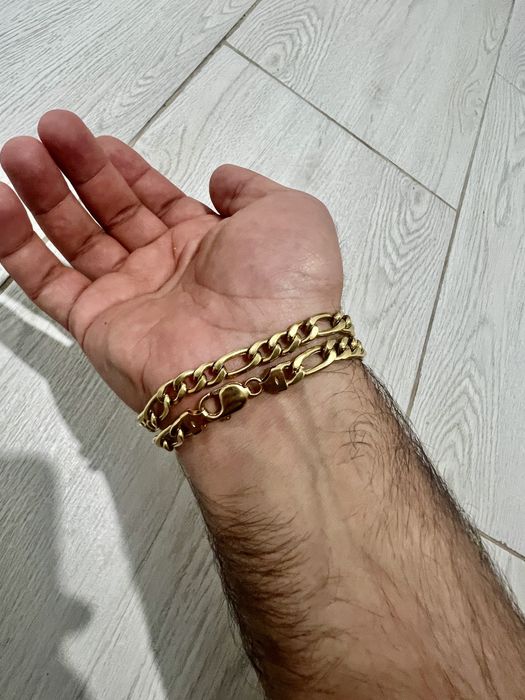 Lant de aur barbatesc de 18k stantat 750 model deosebit