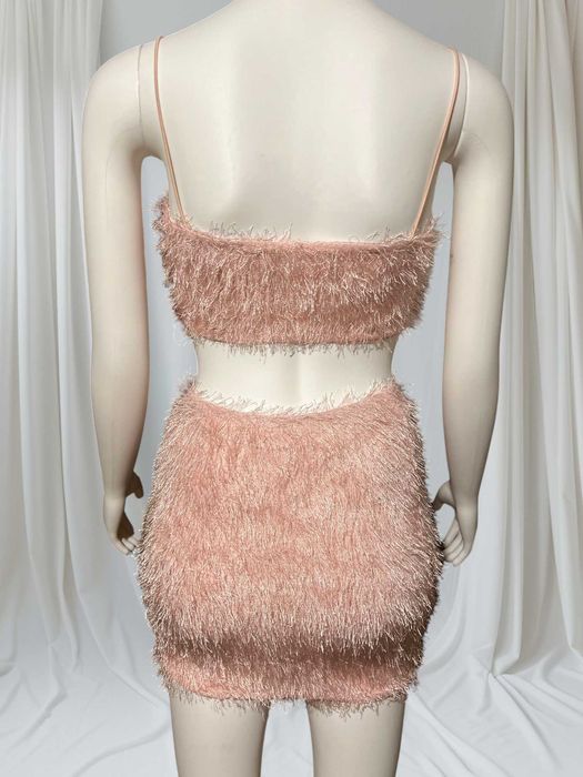 Розов комплект с ресни