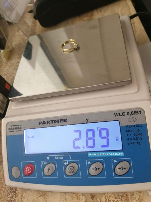 Inel logodna aur 18k cu 2 diamante 0.38ct total