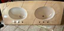 Blat deosebit cu doua chiuvete incastrabile-blat marmura-Italia