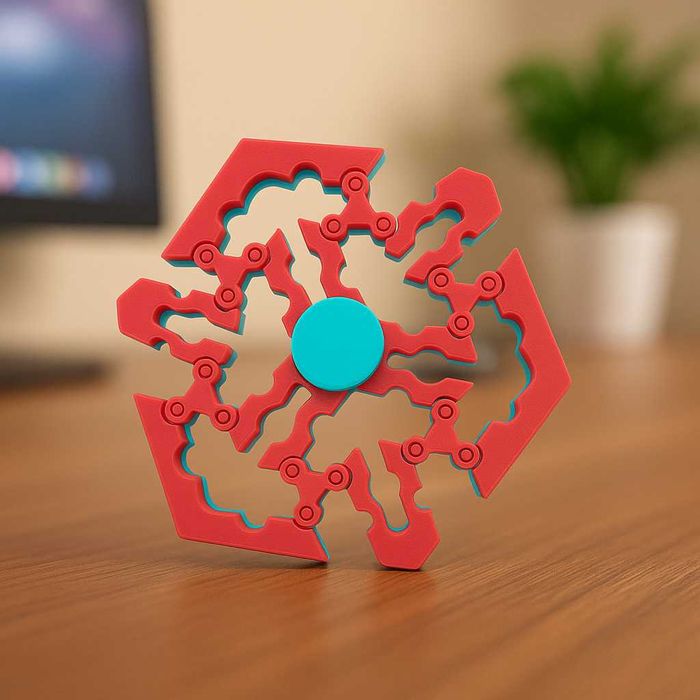 Fidget Spinner extensibil, printat 3D, 2 culori – antistres