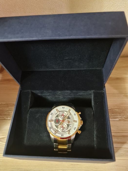 S. Polo Assn., Часовник с иноксова верижка, Сребрист/Златист