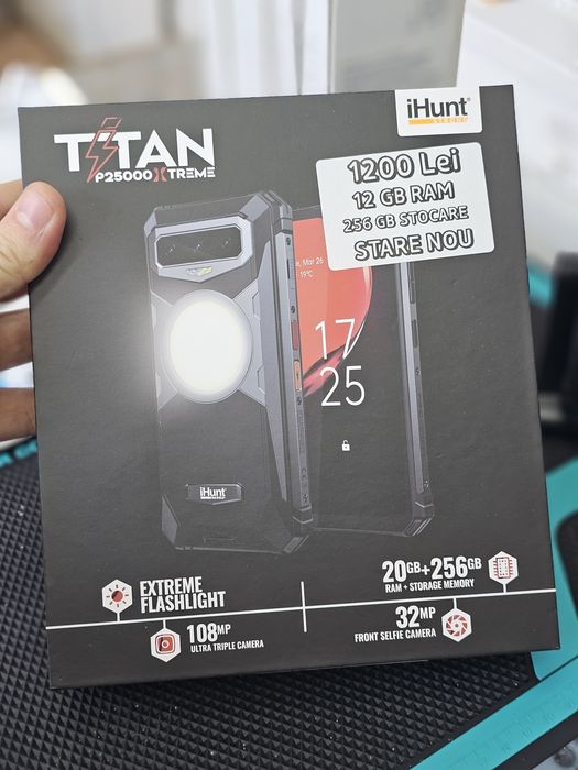 Ihunt Titan P15000 Extreme, 12/256 GB, Nou, 2 ani garanție