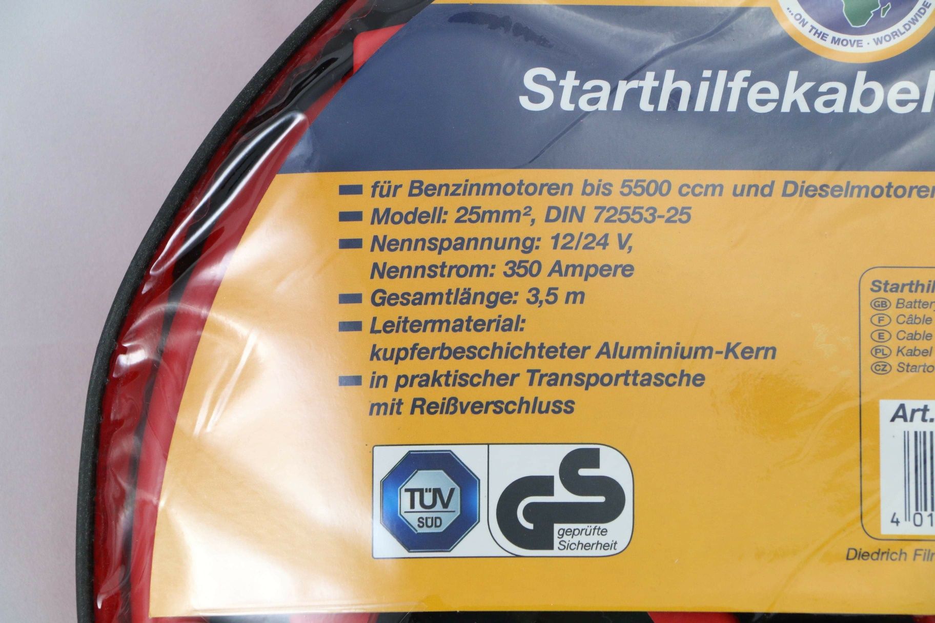 кабели за акумулатор, 350 A, немски, FILMER. Внос от Германия