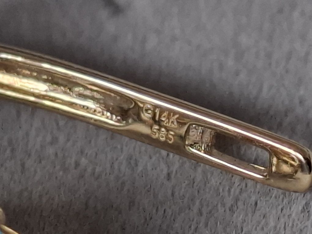 Cercei aur 14k diamante si topaz
