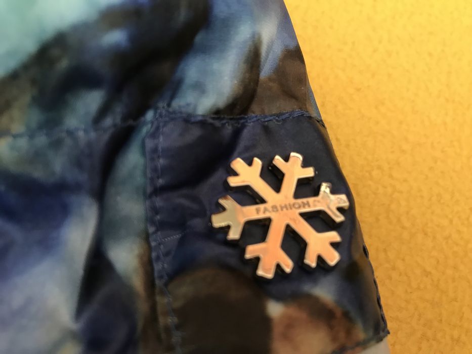 олекотено яке две лица двулицево вата пролет есен S/M пъстро индиго