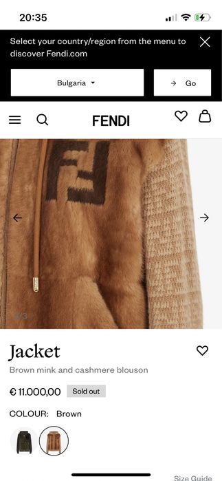 Fendi палто норка и кашмир