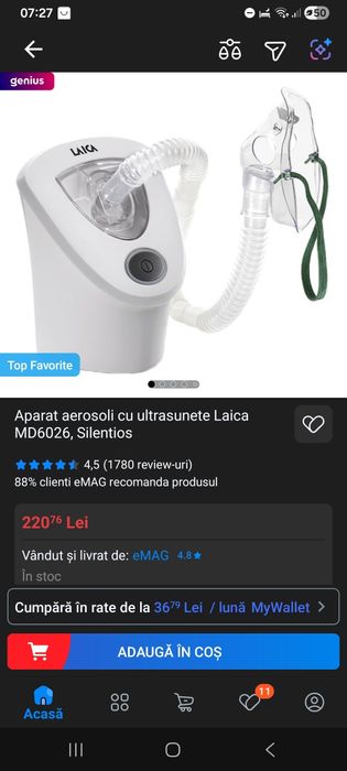 Aparat aerosoli Laica silentios