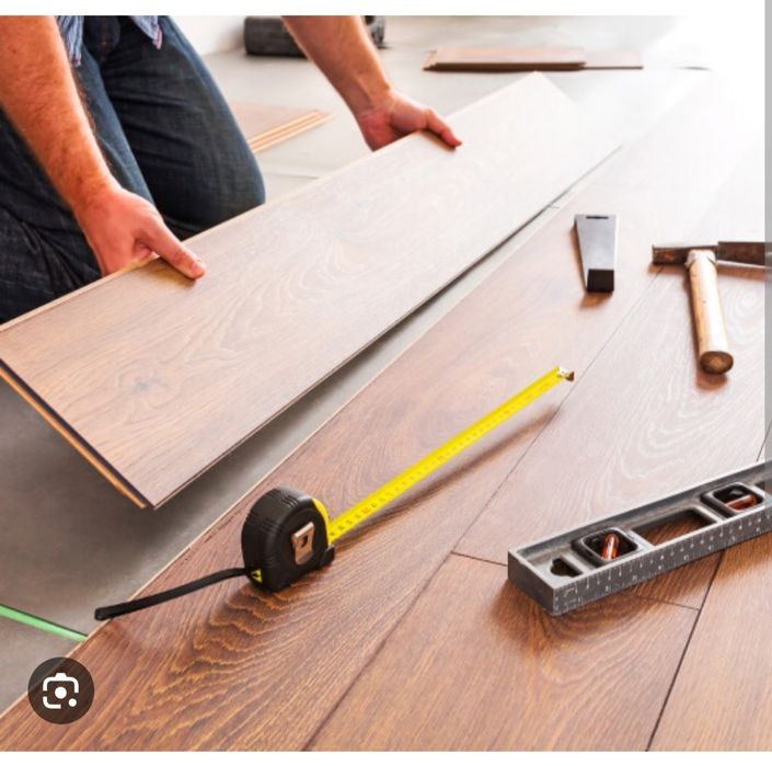 Укладка ламината, линолеума, наливной пол, установка плинтусов