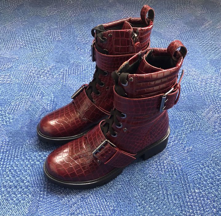 TWINSET Milano Leather Combat Boots ОРИГИНАЛ дамски/боти кубинки - 38