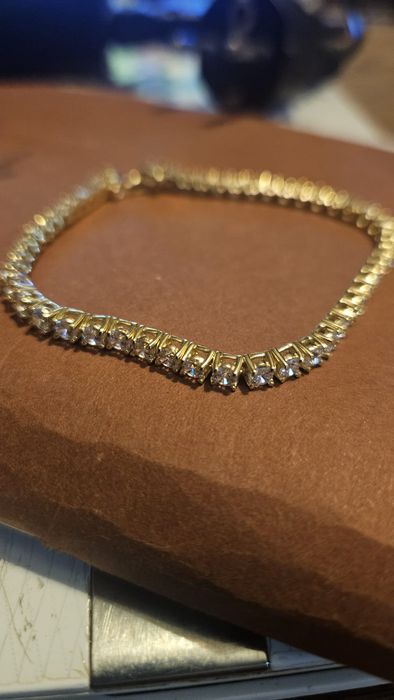 Brățară tennis argint 925 placata cu aur