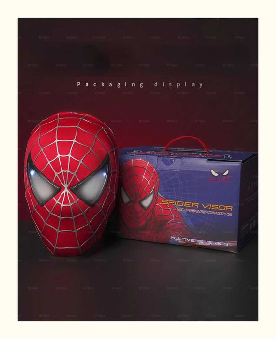 Реалистична Маска Спайдърмен Марвел с мигащи светещи очи дистанционно
