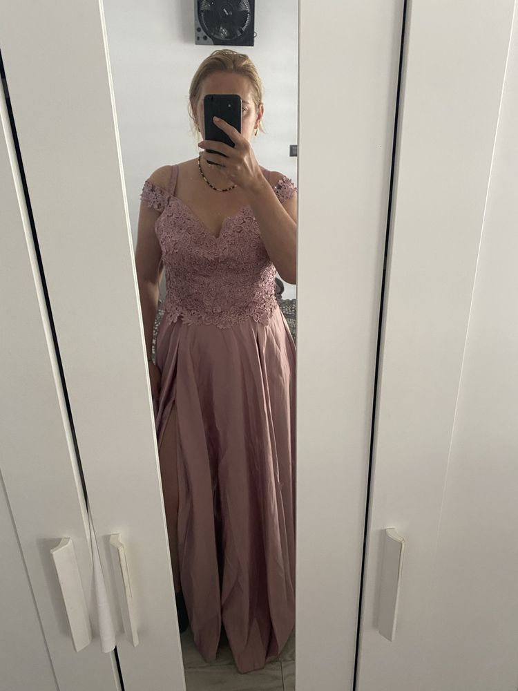 Rochie eveniment/seara roz pudrat   L-XL