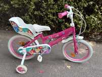 Bicicleta fete 4-6 ani,  16 inci cu roti ajutatoare detasabile