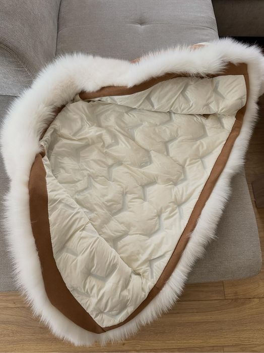 НЕВЕРОЯТНО! Дамско Яке с натурален косъм и пълнеж от гъши пух размер S