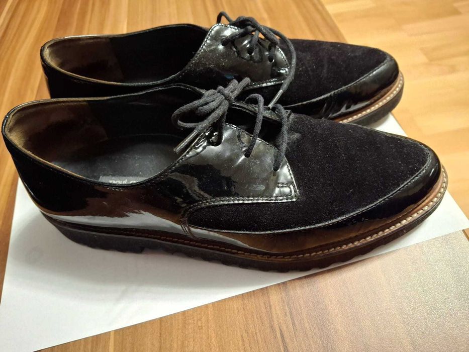 Pantofi Paul Green din piele naturală, model Oxford, stare buna, 36