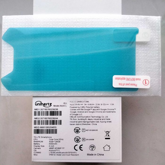 Unihertz Atom L,4.0"mic,6 GBRAM,128 GBROM,4300 mAh,NFC,nou,subacvatic