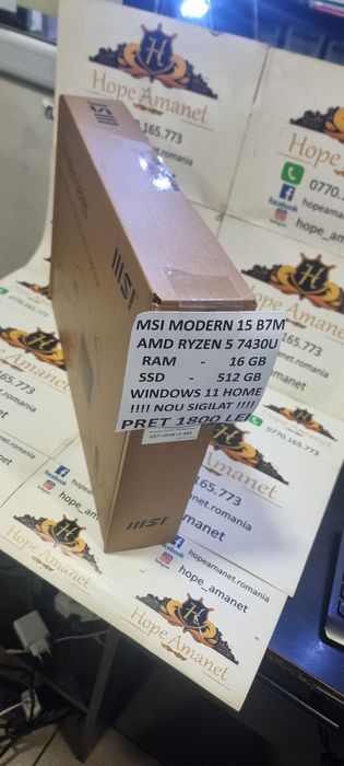 Hope Amanet P6 Laptop MSI Modern 15 B7M ! NOU !