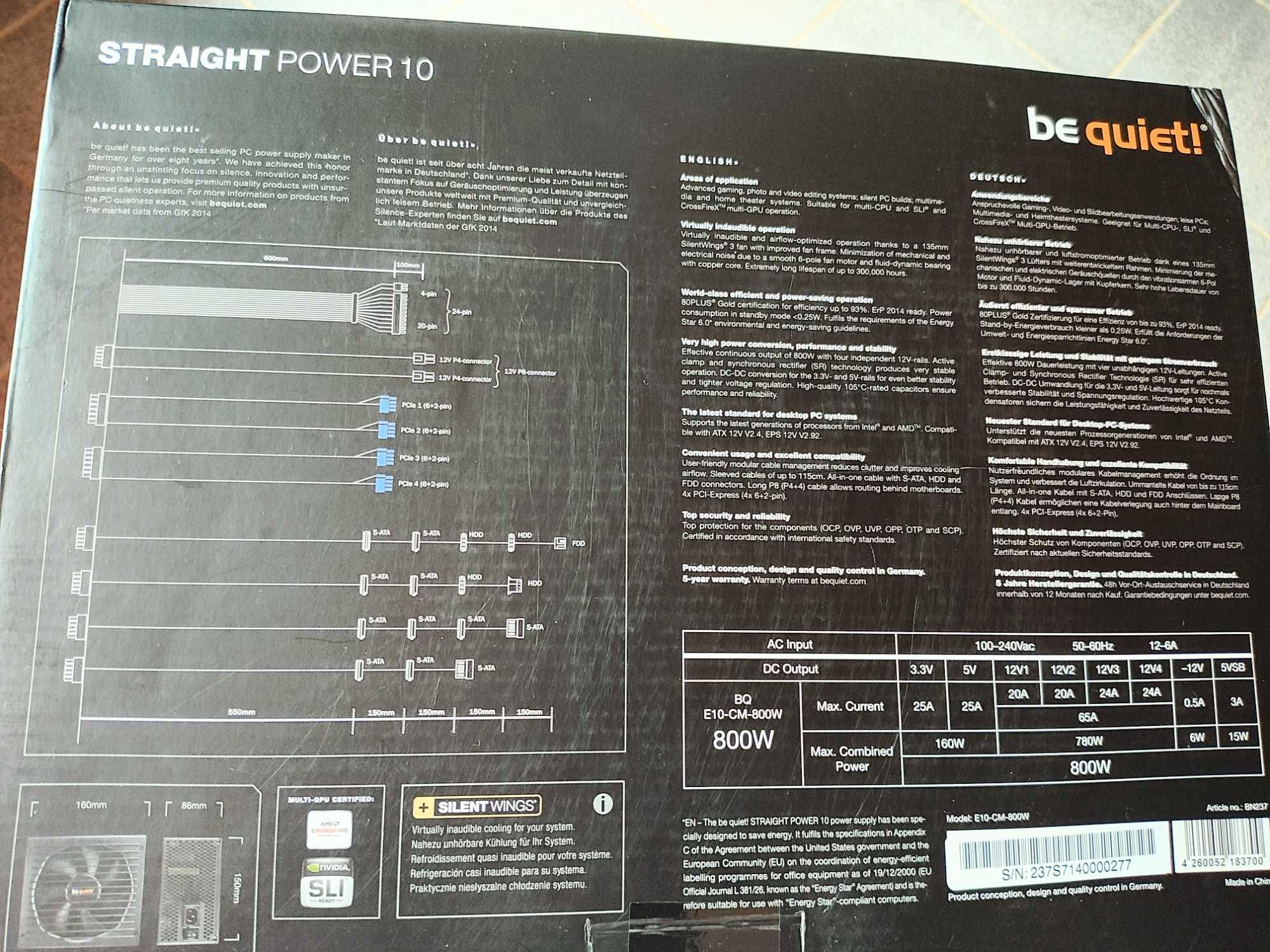 Захранване be quiet! STRAIGHT POWER 10
