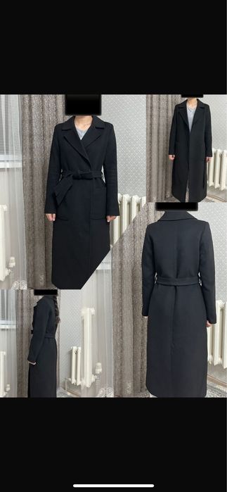 Пальто черное ,кашемир, 44размера