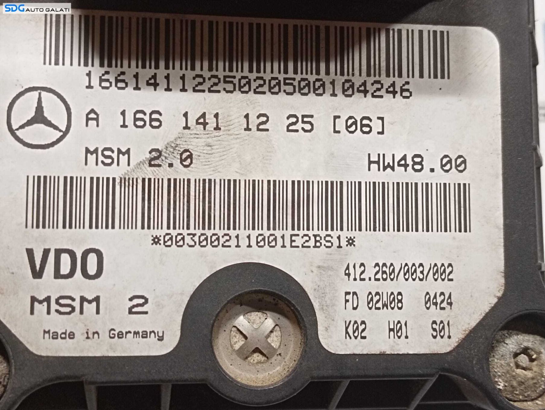 Clapeta Acceleratie Mercedes Clasa A Class W168 1.4 B 1997 - 2004 Cod A1661411225 [M6289]