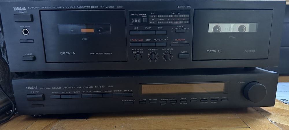 Yamaha KX-W232 + TX-540 - deck dublu casete si tunner stereo