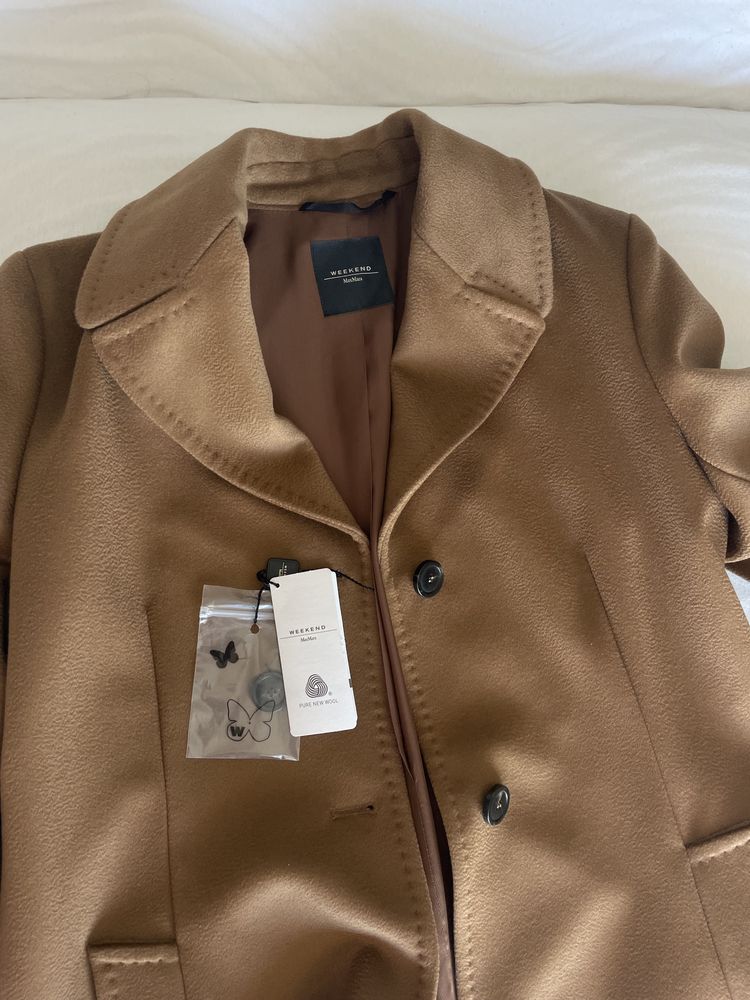 Palton caramel de lana virgina Max Mara Weekend