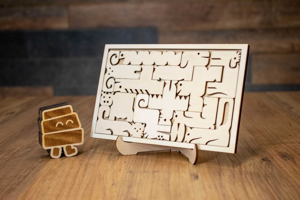 Дървен пъзел Животинки