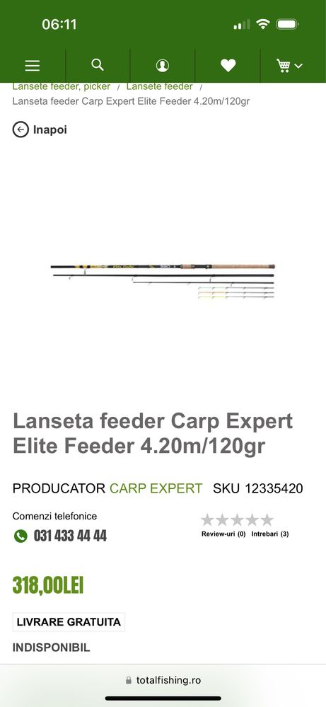 Vand Lanseta Carp Expert elit feeder 4.20