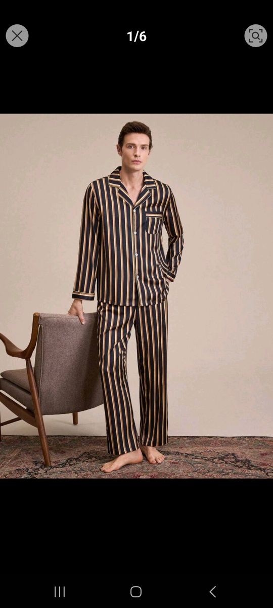 Pijama barbati satinata