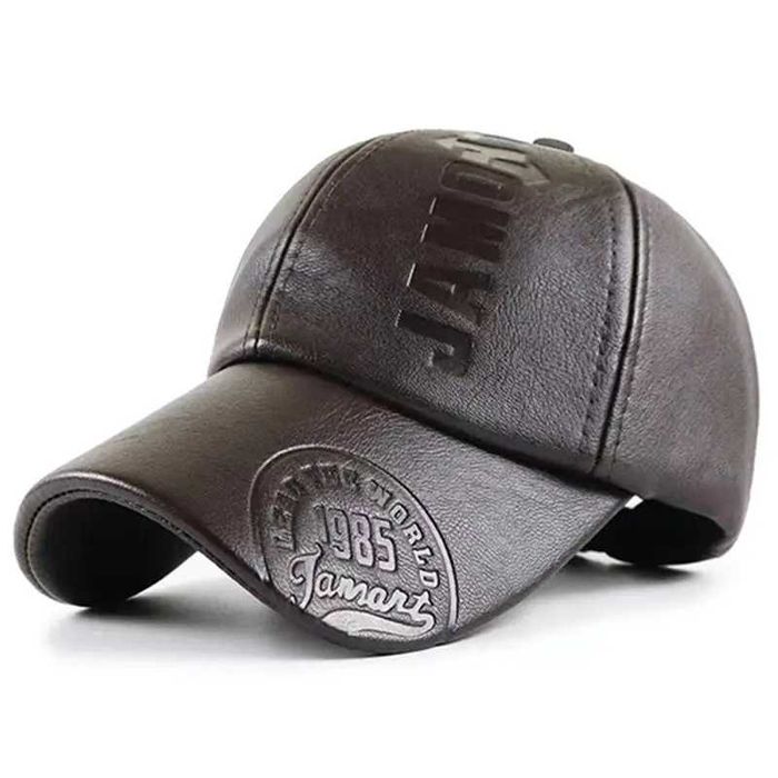 Sapca neagra de baseball din piele PU britanică dama bărbați reglabila