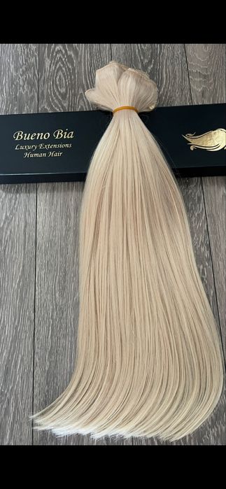 Extensi par natural blond rece perlat 200 grame clip on- produs nou.