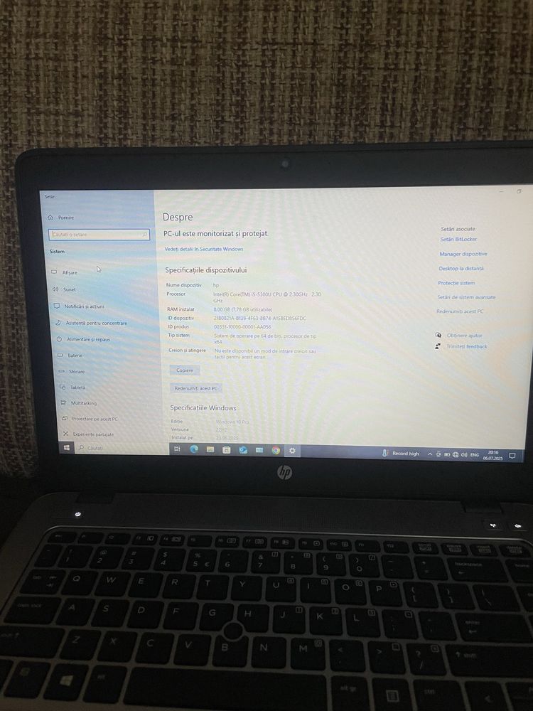 Laptop Hp i5 840 g2 elitebook 8gb RAM ,320HDD
