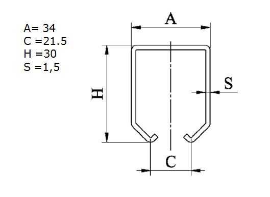 Pachet usi glisante suspendate, 4m sina 34x33mm +2 role+ acc. prindere