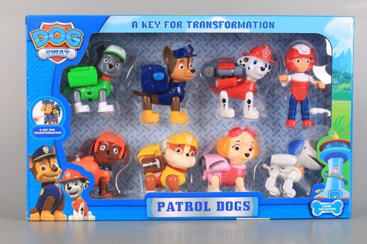 Голям комплект на Пес Патрул с 7 кученца  и  Райдър