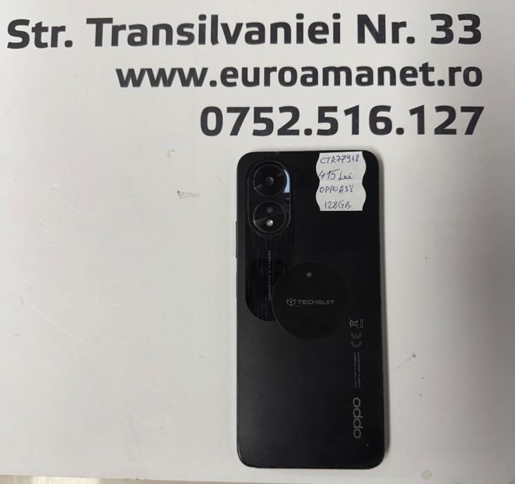 Oppo A38, Dual SIM, 128GB, 4GB RAM, 4G, Glowing Black -T-