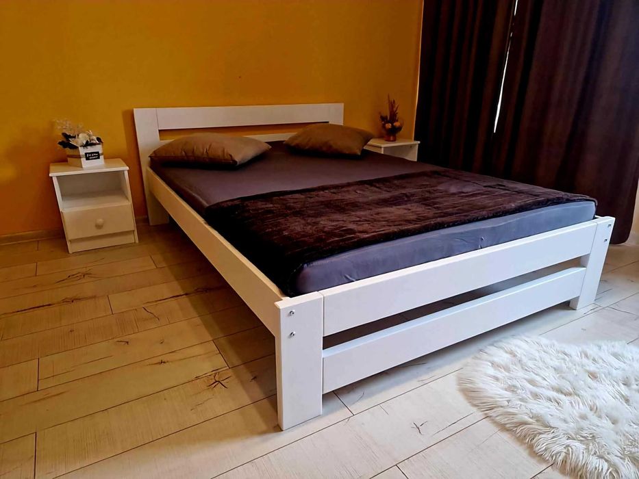 Pat masiv model Levis 140x200 Alb