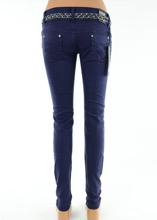 Blugi bleumarin slim/conici noi cu centura TRANSPORT GRATUIT