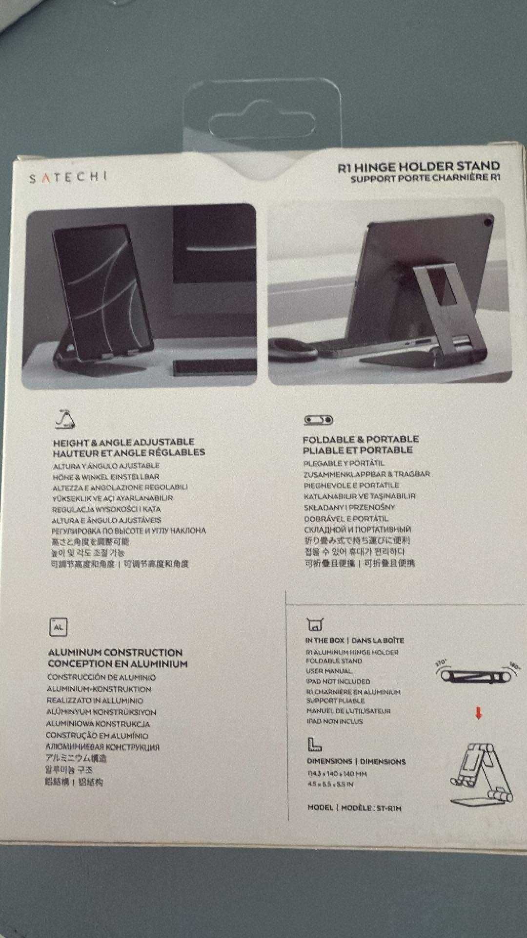 Stand ajustabil Satechi R1 din aluminiu pentru tableta sau laptop, gri