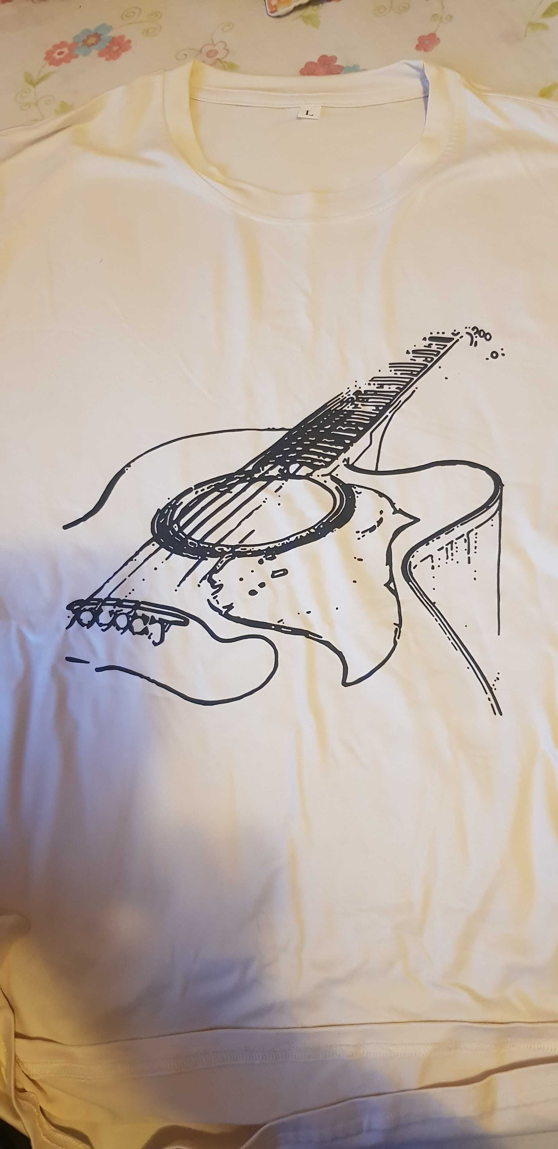Tricou NOU la modă cu imprimeu cu chitară pentru bărbați marimea 50