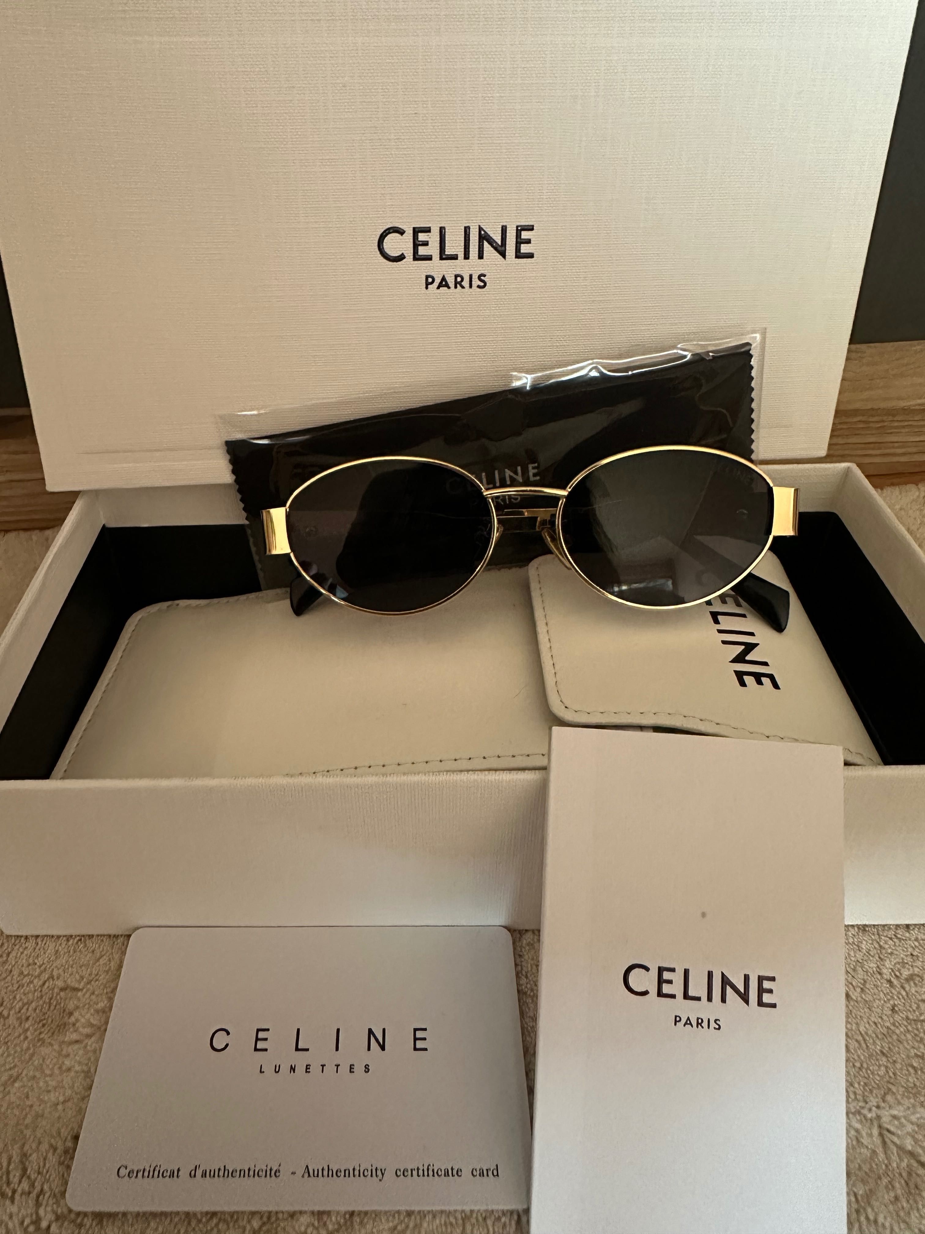 Очила със златни рамки Celine