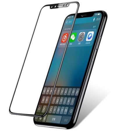 Folie de sticla FULL GLUE pentru Apple iPhone XS, GloMax 3D Negru