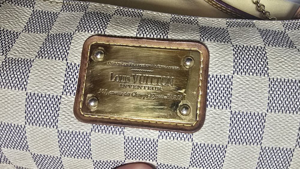 Geanta crossbody Louis Vuitton Eva cloth bag,beige, saculet,impecabila