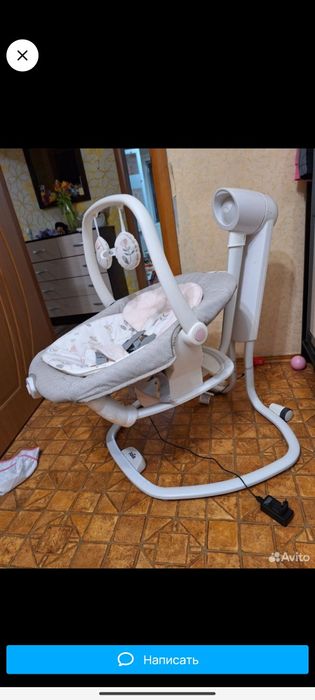 Шезлонг качели для детей JOIE SERINA 2V1