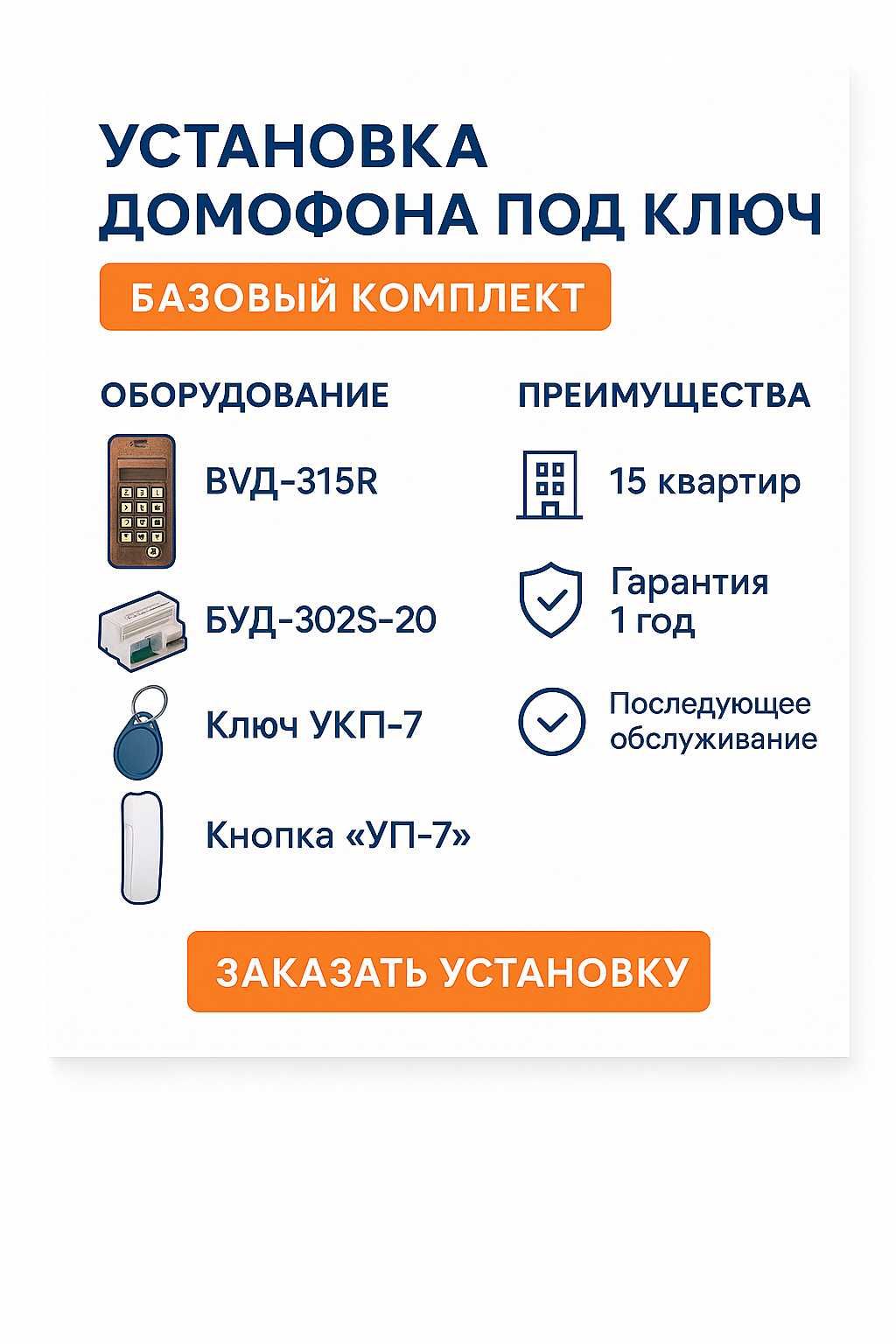 Установка домофона под ключ