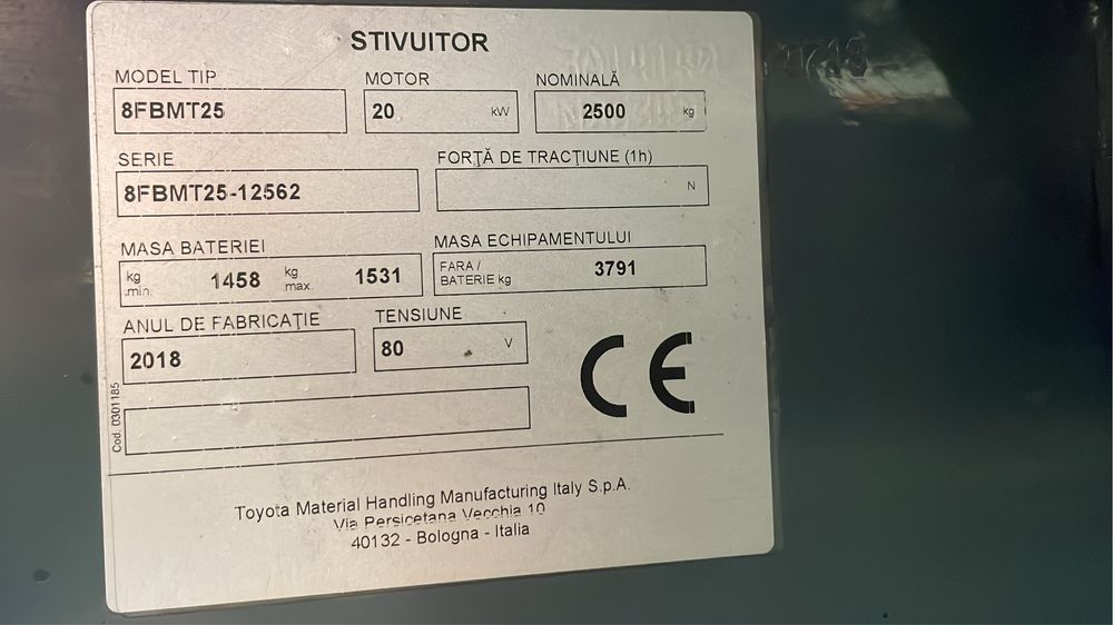 Vand electrostivuitor Toyota 8FBMT25