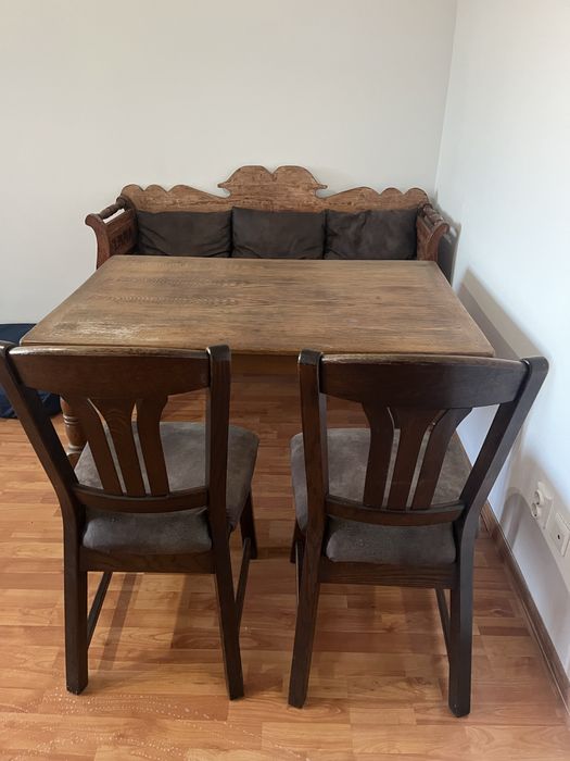 Set masa,banca si scaune lemn masiv