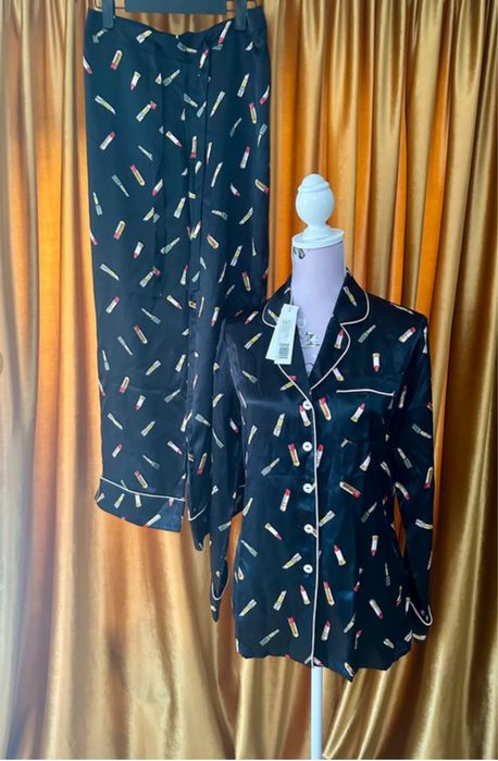 Olivia Von Halle Lila Cleo Pijama mătase naturală set lounge